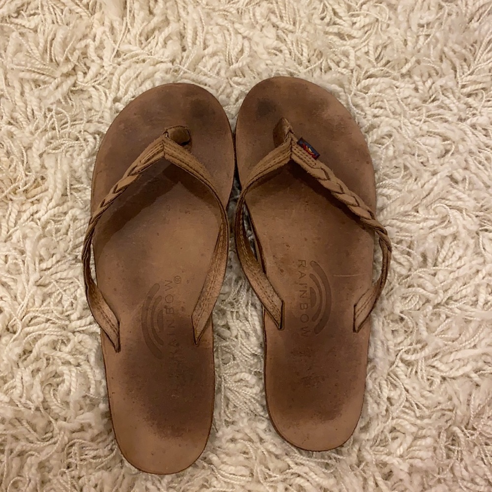 Rainbow flip flops